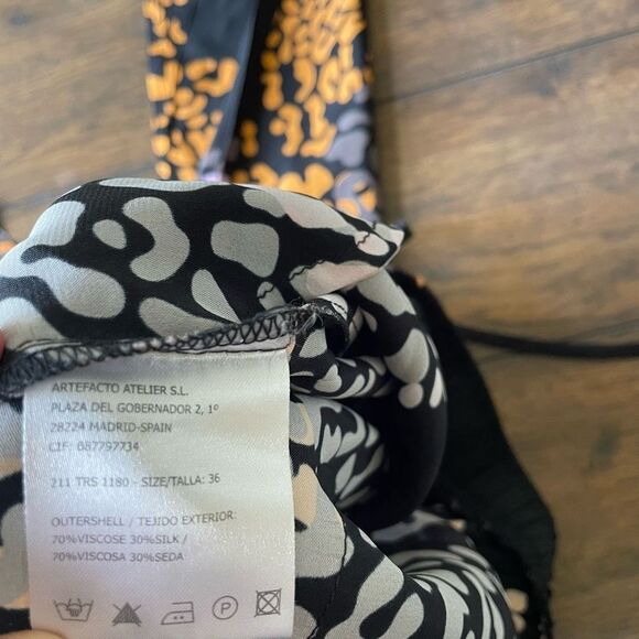 Psophia‎ Women’s Silk Blend Pull-on Elastic Waist Pants Black size 36 (US 4/6) - Picture 6 of 9